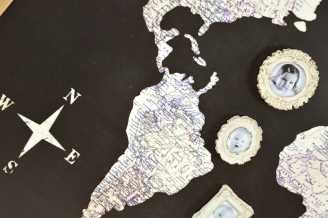 Quadro mondo nero con portafoto cm. 109,5x3xh76,5