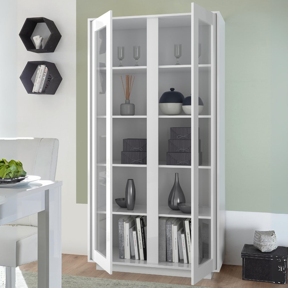 Vetrina ante bianco lucido 92x179x43 cm