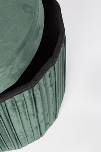 4x Pouf in velluto verde 38a x 38b x 38h