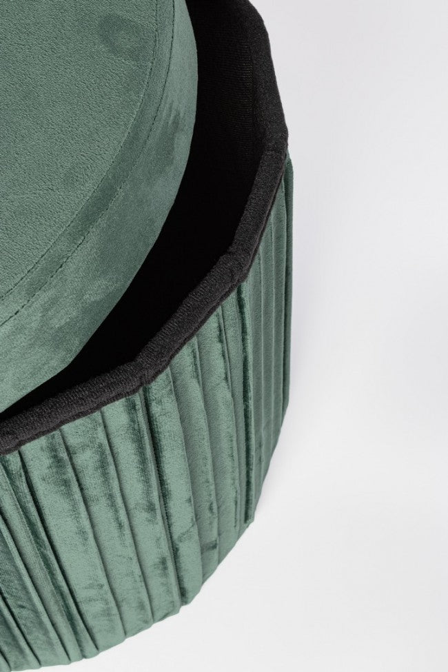 4x Pouf in velluto verde 38a x 38b x 38h