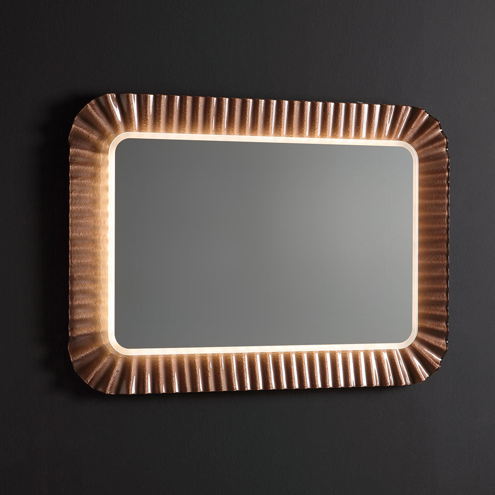 Specchio a led bronzo 94x68 cm