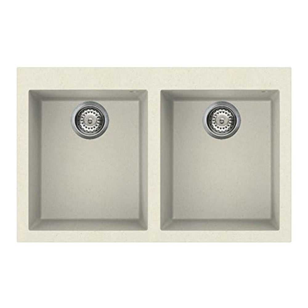 Lavello 79x50 cm 2 vasche panna