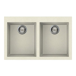 Lavello 79x50 cm 2 vasche panna