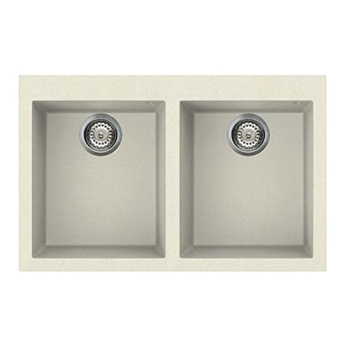 Lavello 79x50 cm 2 vasche panna