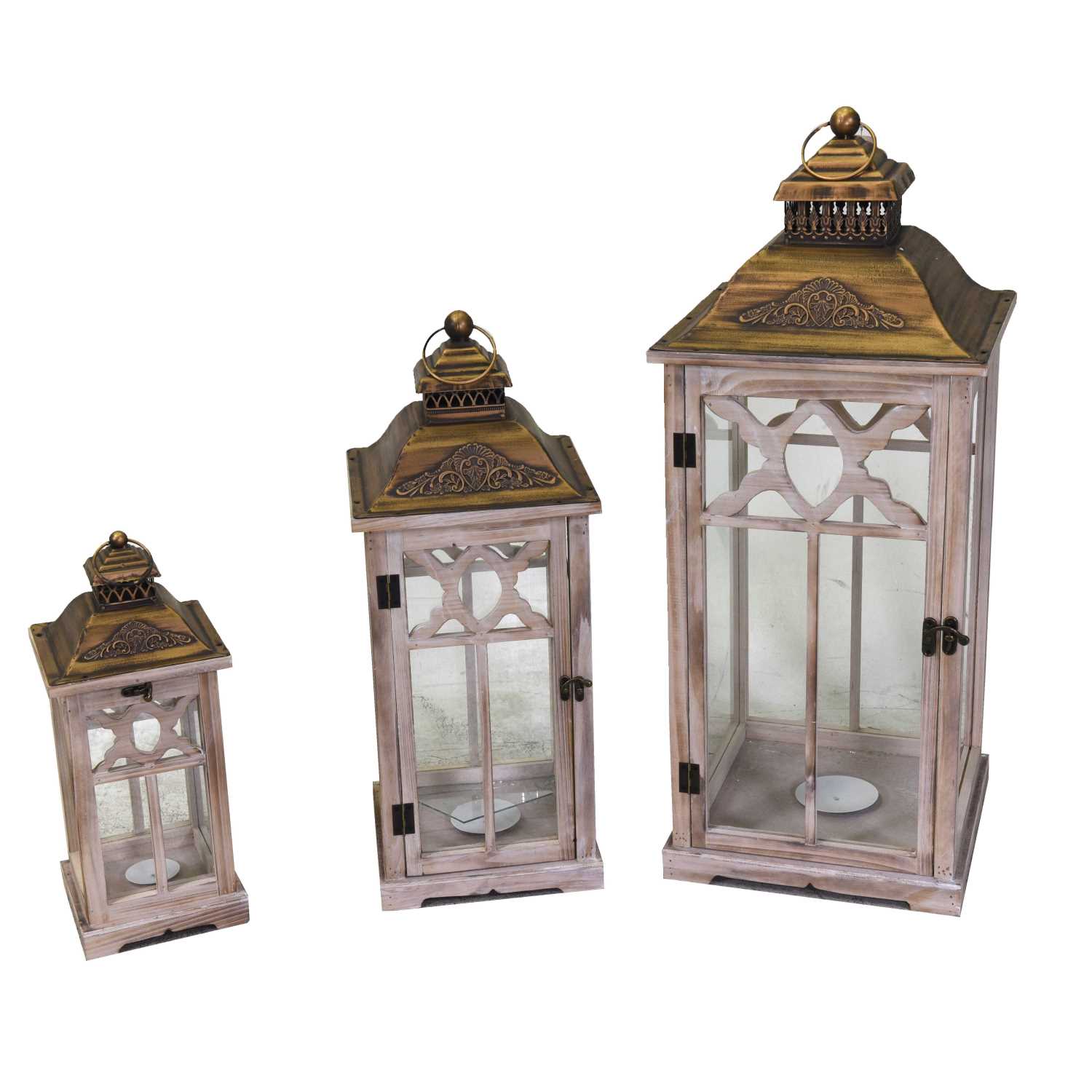 Lanterna legno metallo 1-3 naturale quadro cm31,5x31,5h78