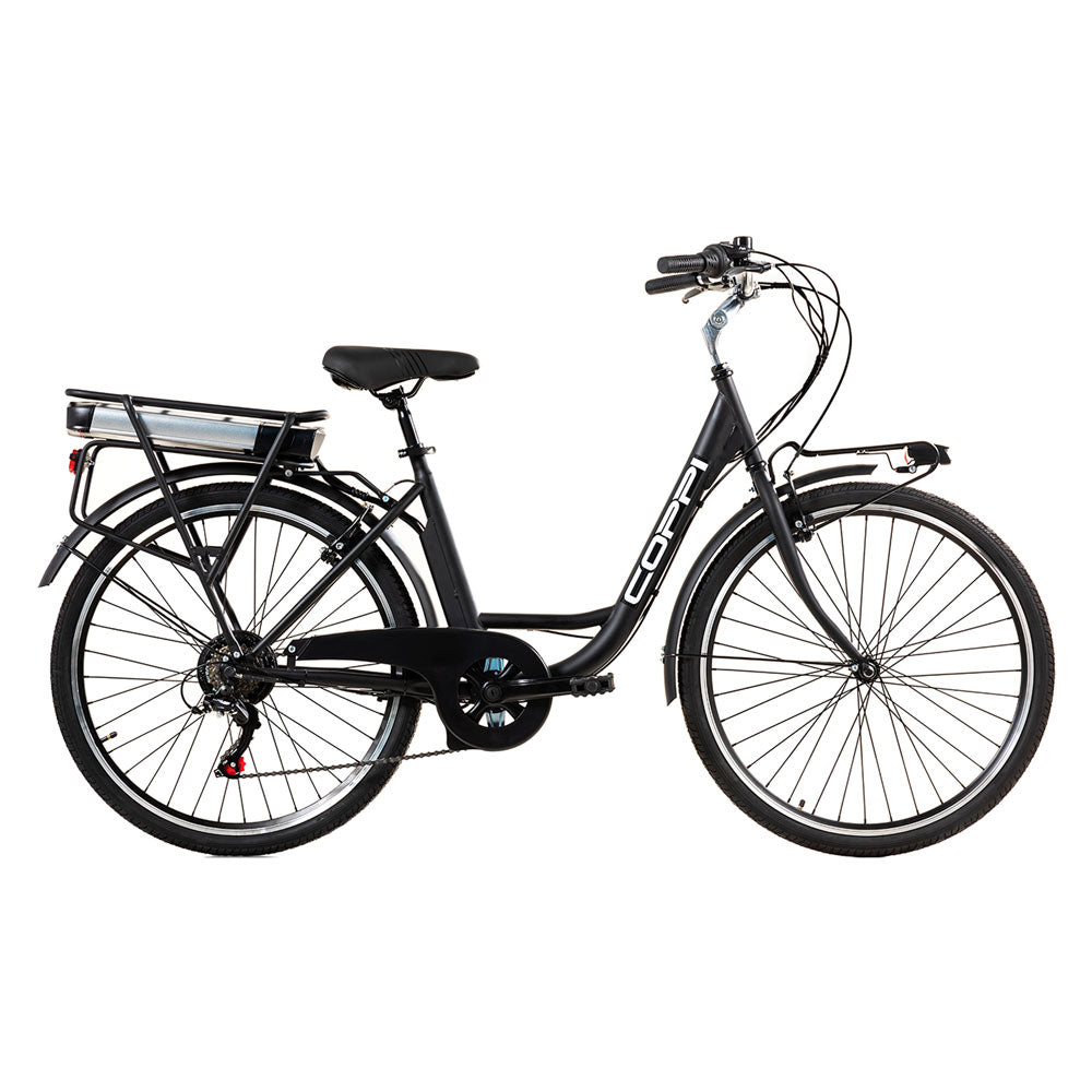 Bicicletta elettrica nera 26" con motore 250W