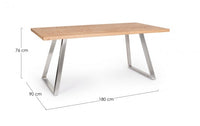 Tavolo 180x90 in legno e acciaio