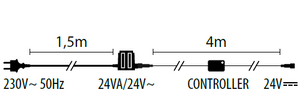 Trasformatore 24V 24W con controller luci 1,5x4m