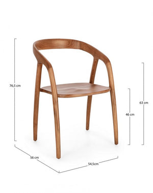 2x Sedia in legno 55x56.5x79.5 cm