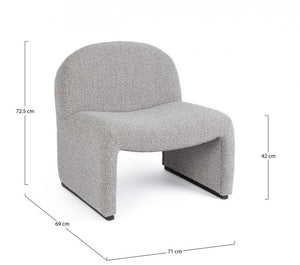 Poltrona grigia bouclé 71x69x72.5h