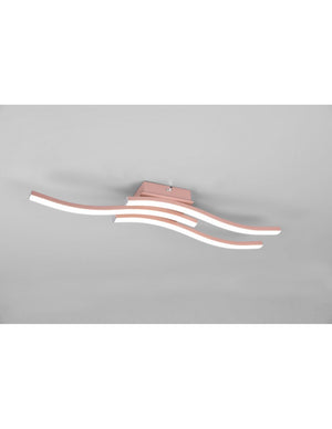 Plafoniera Soffitto Moderna 3 Bacchette Led 4000k Route Oro Rosa Trio Lighting
