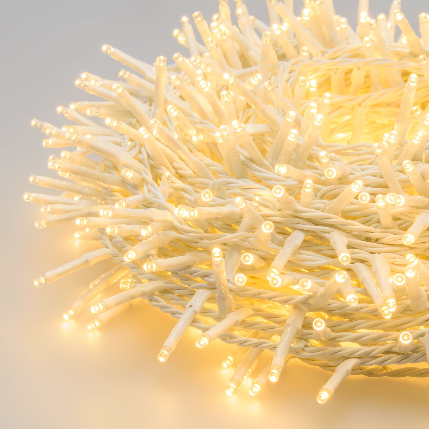 Catena Nastro ø6cm NTLG 1000 MiniLED cavo Bianco 4+30,5m Luci di Natale