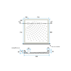 Piatto doccia 90x90 quadrato antiscivolo