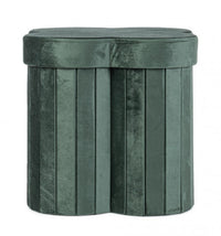 4x Pouf in velluto verde 40x40x40 h