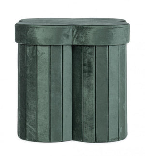 4x Pouf in velluto verde 40x40x40 h