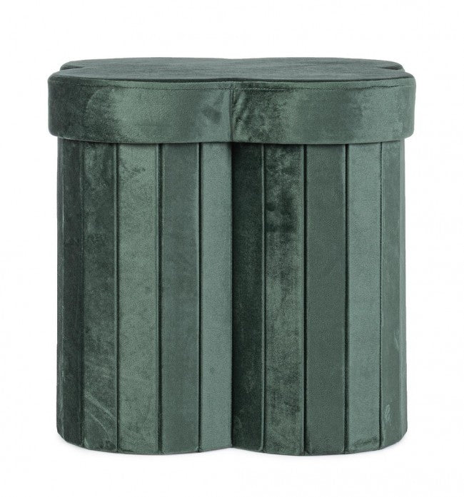 4x Pouf in velluto verde 40x40x40 h