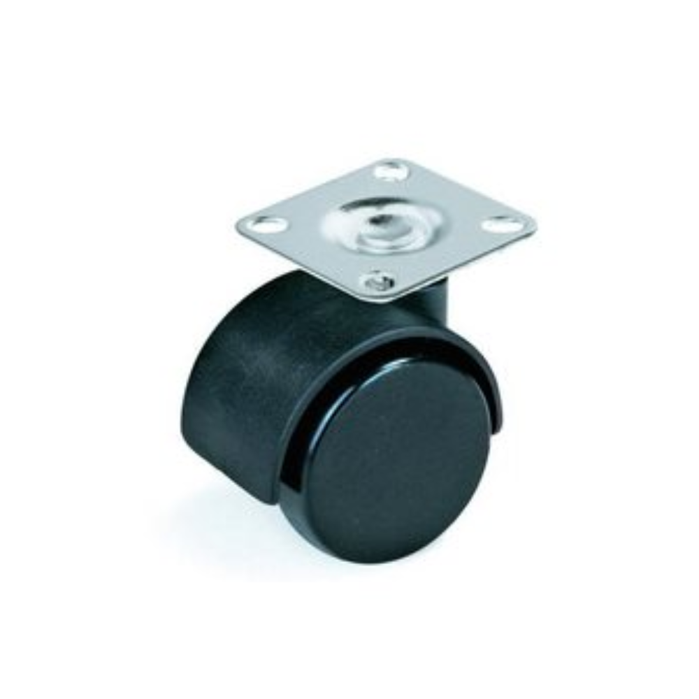 Ruota girevole 40x40 mm nera