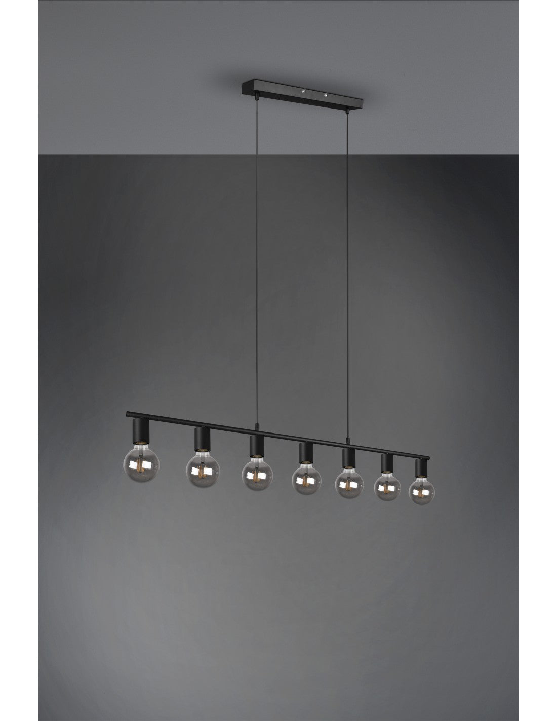 Sospensione 7xE27 Vannes Nero L110 cm Trio Lighting