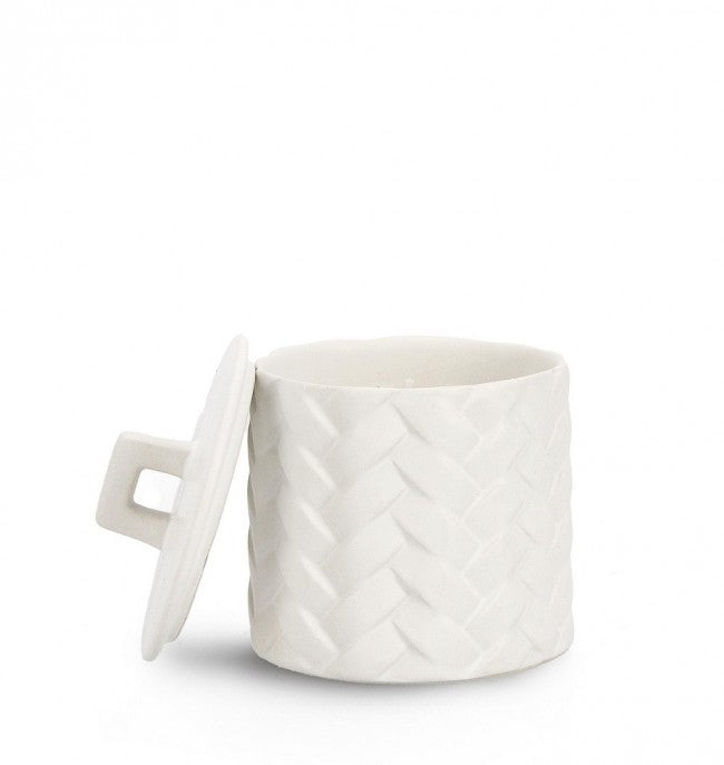 4x Coperchio twine bianco D.9,5x11h ceramica