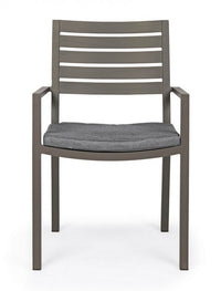 Sedia In Alluminio Con Cuscini Helina Coffee