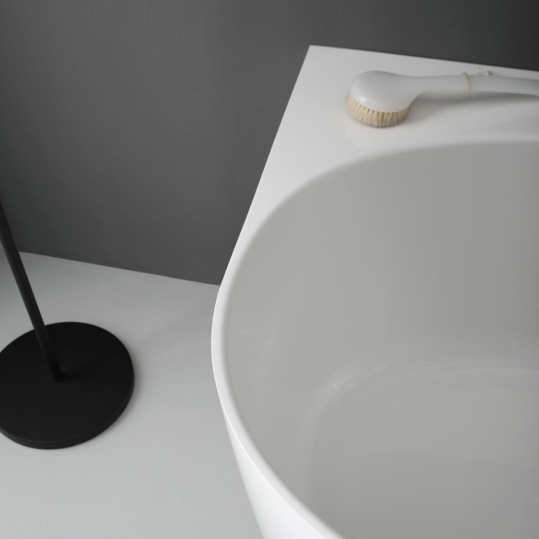 Vasca da appoggio ovale in resina di marmo