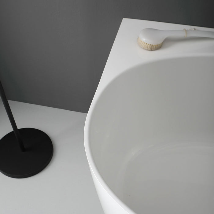 Vasca da appoggio ovale in resina di marmo