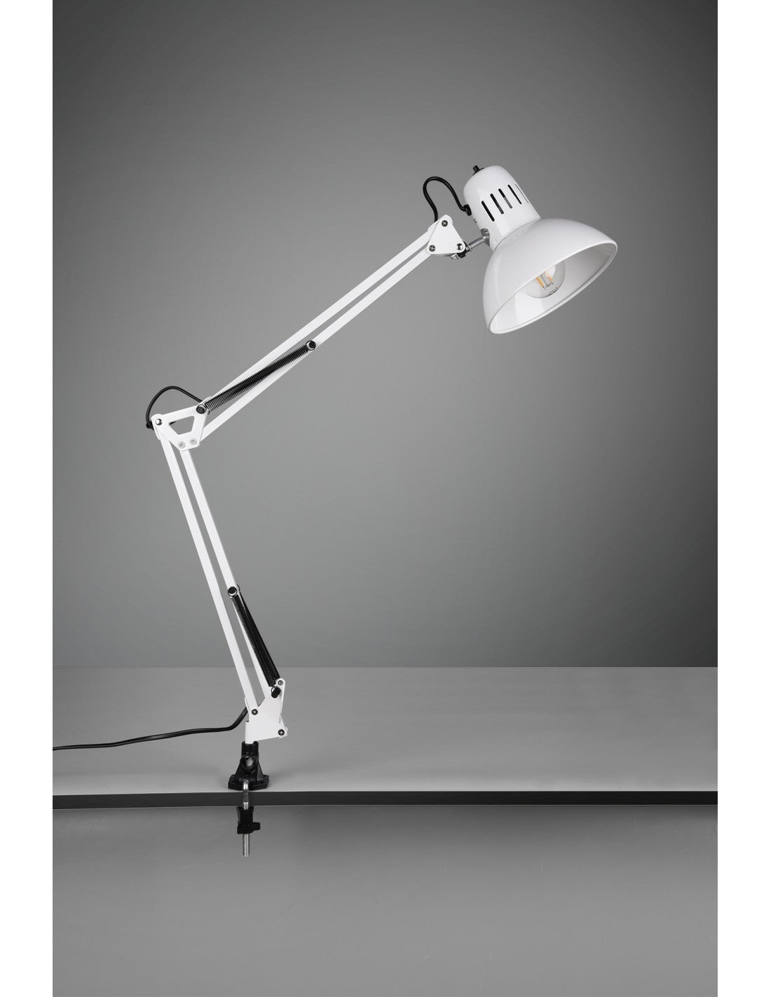 Lampada da Scrivania 1xE27 Con Pinza Bianco Tajo Trio Lighting