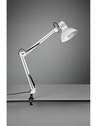 Lampada da Scrivania 1xE27 Con Pinza Bianco Tajo Trio Lighting