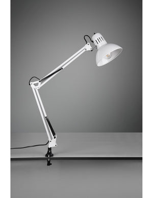 Lampada da Scrivania 1xE27 Con Pinza Bianco Tajo Trio Lighting