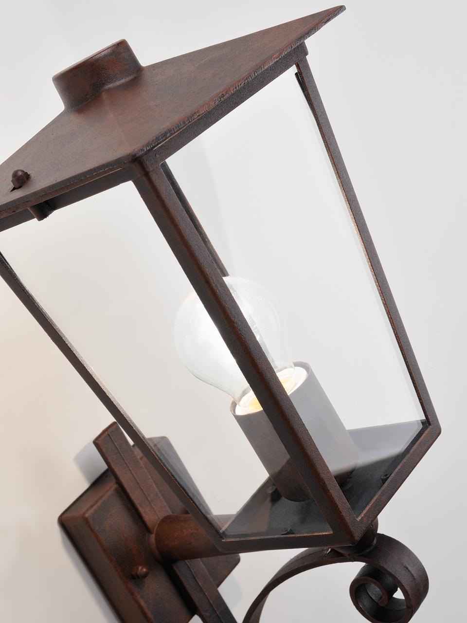 Lampada da esterno in alluminio pressofuso con diffusori in vetro trasparente biancooro