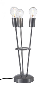 2x Lampada tavolo fiaccola 17x15x45h argento