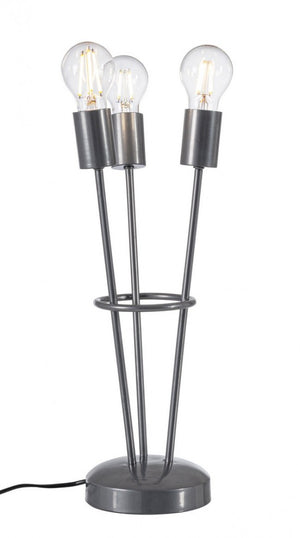 2x Lampada tavolo fiaccola 17x15x45h argento