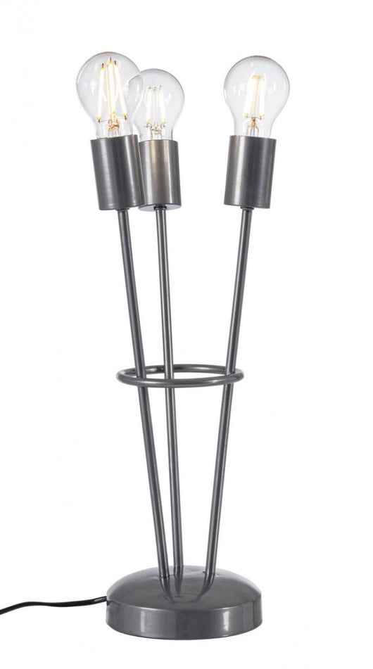 2x Lampada tavolo fiaccola 17x15x45h argento