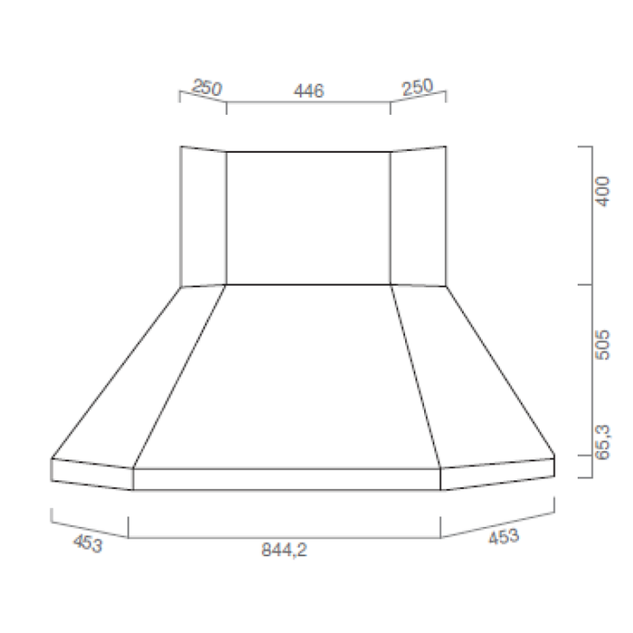 Cappa aspirante URBAN CORNER in acciaio inox brunito cm 105x105