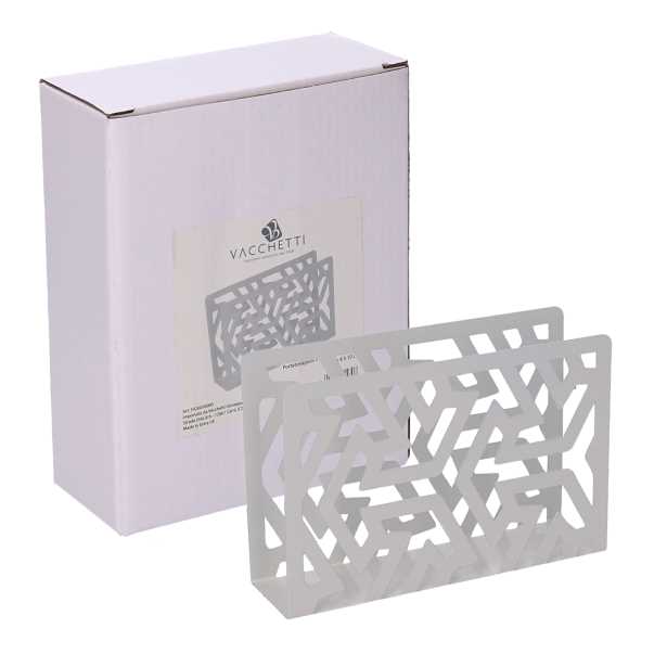 Portatovaglioli metallo frecce bianco rettangolare cm 14