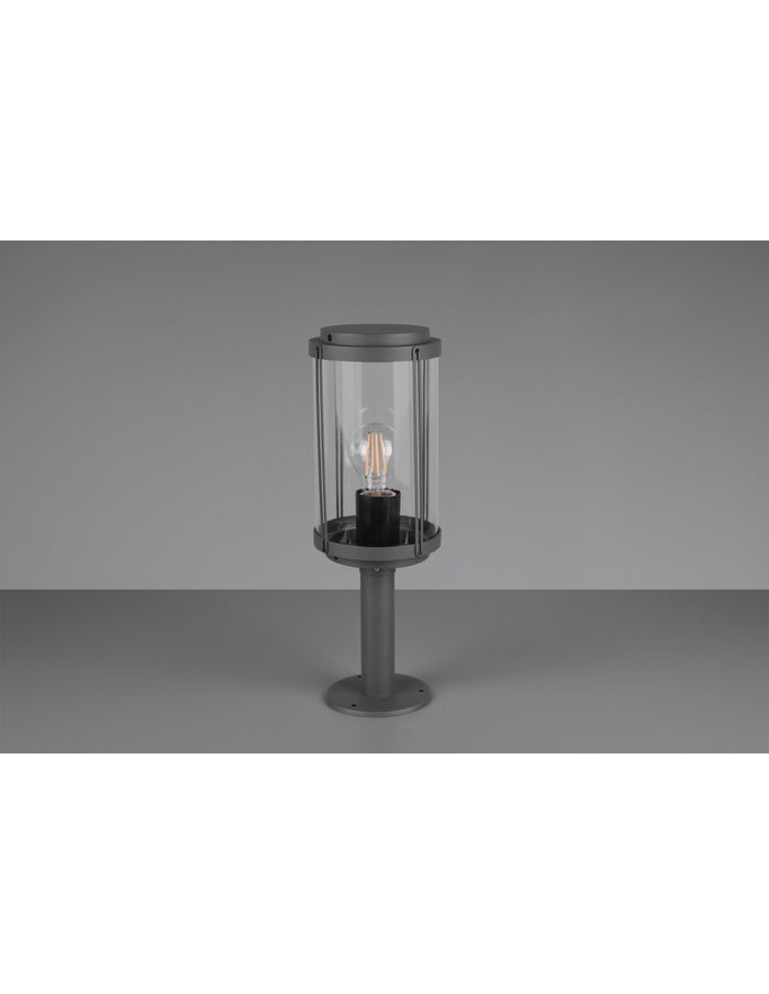 Paletto Tanaro IP44 Antracite Con Vetro Lanterna H40 cm Trio Lighting