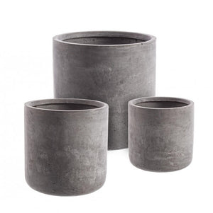Set3 P.Vaso Cement Cil Grigio