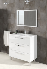 Mobile bagno con 3 cassetti - 86x80x45 cm - Rovere Alaska