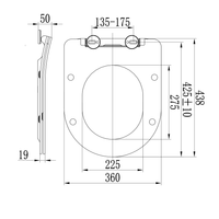 Copriwater rallentato forma D bianco