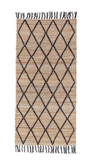 2x Tappeto naturale nero 70x140 cm