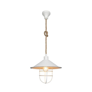 Lampada da soffitto Bulut ASZ0631 metallo bianco e corda iuta EFFEZ