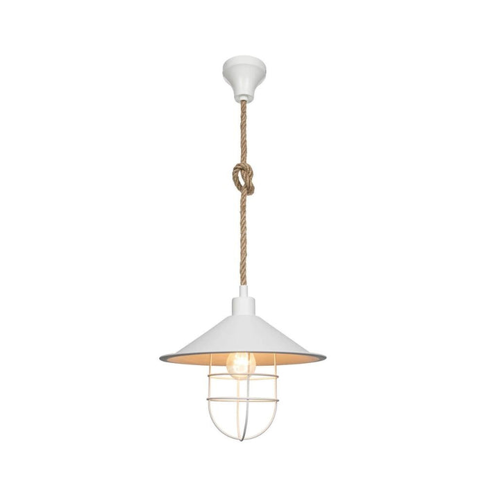 Lampada da soffitto Bulut ASZ0631 metallo bianco e corda iuta EFFEZ