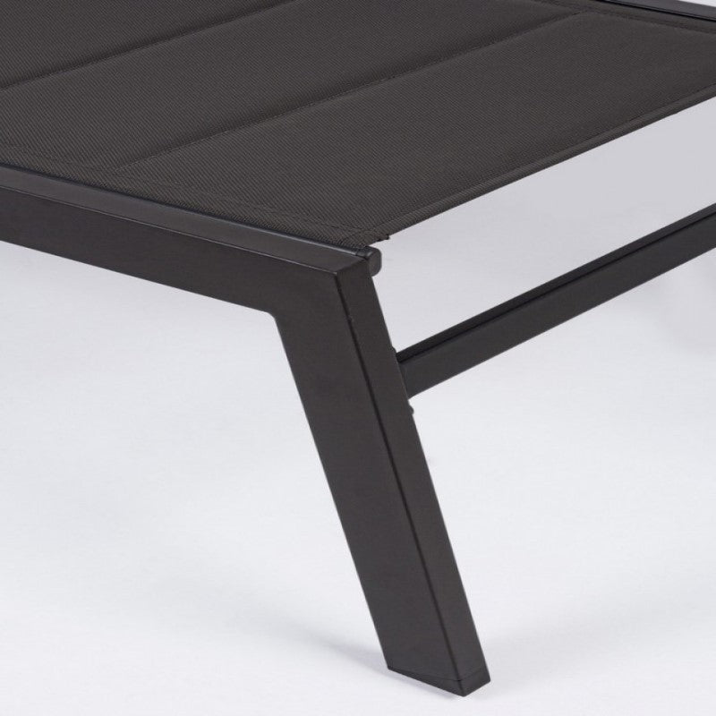 Lettino alto in alluminio  con ruote Hilde antracite 32h cm