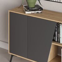 Madia 180 x 35.6 cm rovere e antracite