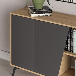 Madia 180 x 35.6 cm rovere e antracite