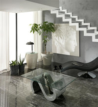 Tavolino trasparente-grigio 70 cm x 120 cm H. 36 cm