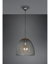 Sospensione Ivar Nichel Antico Diffusore A Parabola Con Rete Ø40 cm Trio Lighting