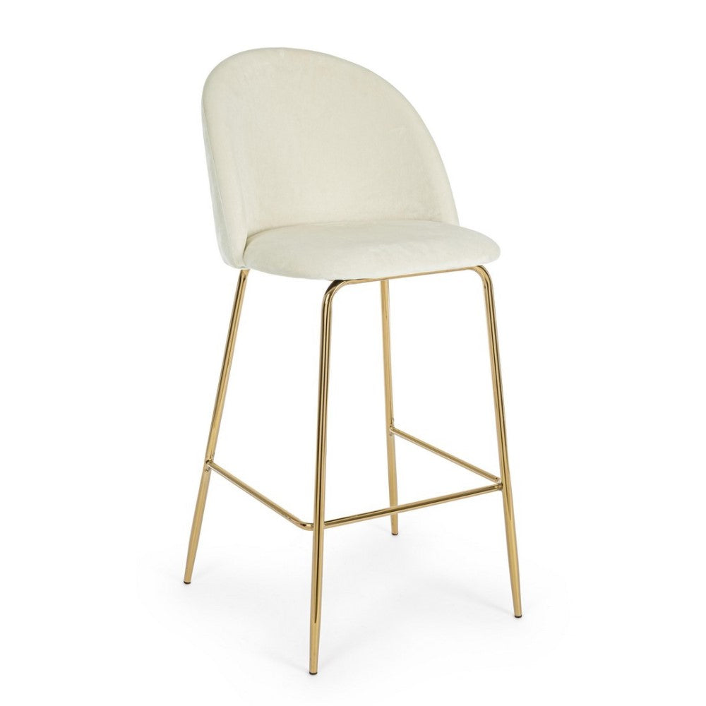 2x Sgabello bar carry bianco in velluto stile atmosphere