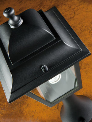 Lampada da terra in alluminio pressofuso con diffusori in vetro trasparente - Altezza max 210mm nero
