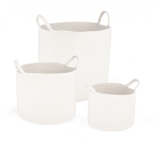 2x Cesta candor alto bianco D.28x21h, D.36x28h, D.40x39h